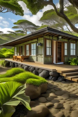 luxury eco resort hawaii outside view bungalow at the beach horizontal image