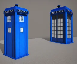 Blue police box, photo realistic