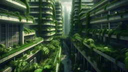 modern city full of plants