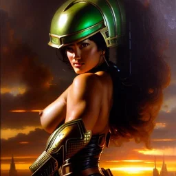 portrait ' Sexy Extra busty She-Hulk naked ',ancient metal armor and Helmet ,painting by gaston bussiere, greg rutkowski, yoji shinkawa, yoshitaka amano, tsutomu nihei, donato giancola, tim hildebrandt, oil on canvas, cinematic composition, extreme detail,fit full head inside picture,32k