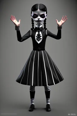 Wednesday Addams dance, highly detailed