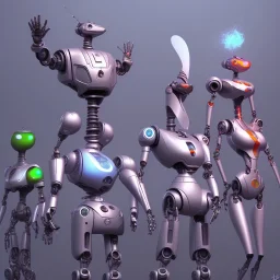 cartoon robot party