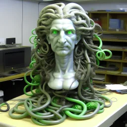 Picture of medusa with ethernet cables instead of snakes