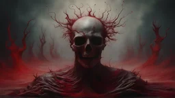 Bloody Vengeance || surreal horror, in the styles Agostino Arrivabene and Jason Barnett and Emek, mixed media, imperial colors, cinematic lighting, sharp focus, highest resolution