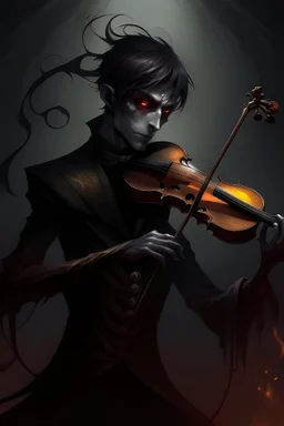 A dark trickster with a violin, controlling the souls of people