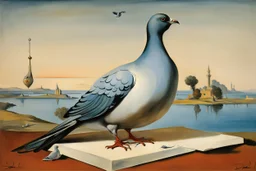 sitting Pigeon by salvador dali