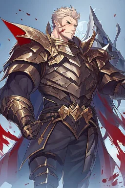 Slim Armored Male Blood Knight Elf by anime style