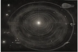 A drawing of the star's journey in space