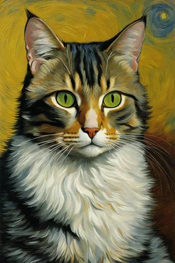 Portrait of a cat by Van Gogh