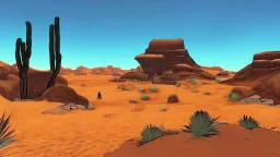 desert city far in the background comic style