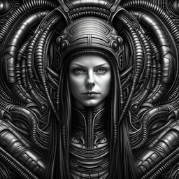 Woman in H. R. Giger's graphics