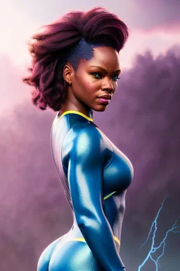 hyper realist, hyper detailed, stunningly beautiful Storm X-Men, athletic realistic body, by greg rutkowski, magali villeneuve, artgerm, wlop, rossdraws, concept art, digital painting