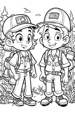 coloring page for tom and jeery , cartoon style, thick outline, low details, no shading, no color