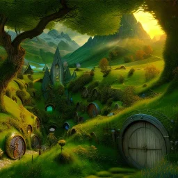 Epic Drawing of scenery of The Hobbit estilo Van Gogh 4k