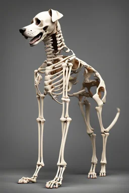 A dog's complete and perfect skeleton