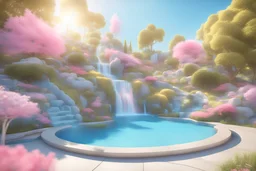 cosmic city, blue sky, garden, flowers, trees, waterfall, sunny day, pink, blue, yellow lights, light effect, smooth, extremely sharp detail, finely tuned detail, ultra high definition, 8 k, unreal engine 5, ultra sharp focus, Glamorous photo, high fashion, luxurious, extravagant, stylish, sensual, opulent, elegance, stunning beauty, professional, high contrast, detailed, , looking at viewer <lora:add-detail-xl:1> <lora:xl_more_art-full_v1:0.5> <lora:looking_at_viewer:2>