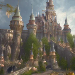 The palace of magic king, huge structure, panoramic view, zoomed out view of the exterior, mysterious, soft lighting, unreal engine 5 volumetric lighting, intricate details, realistic style, 8k resolution