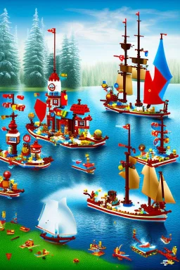 kids lake lego world