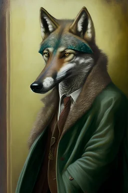 carravaggio painting of a wolf dressed as an Algerian detective