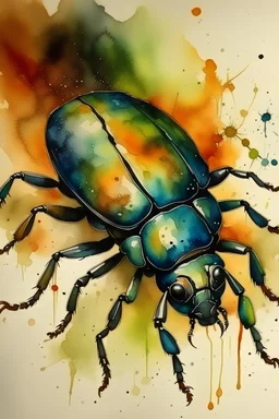 Water Color painting of beetle