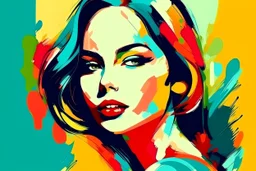 modern abstract woman painting vector