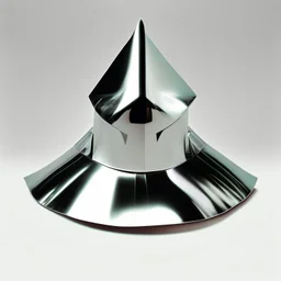 asymmetric futuristic chrome hat