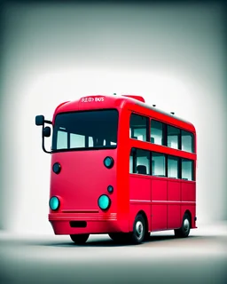 Red bus with a triangular body