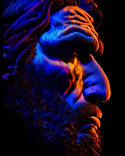 Imagina el hombre de Neandertal colores contrastantes arte digital obra de arte hiperdetallada intrincada sombras 3D iluminación cinematografica 8k 3D