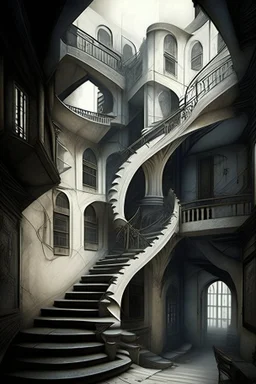 tavern dystopian rich straight stairs entrence building white