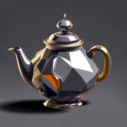 vector graphics 2d lowpoly shiny metallic spaceship teapot