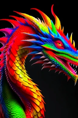 Colourful realistic but animated dragon