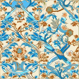 subversive repeating tile pattern based on Chinoiserie wallpaper designs