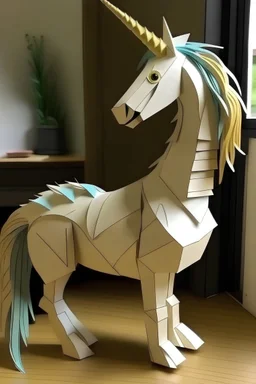Unicorn from cardboard