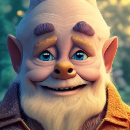 portrait disney, epic old gnome Dopey,pixar style,magnificent, wildflowers background, intricate, masterpiece, expert, insanely detailed, 4k resolution, cute big circular reflective eyes, cinematic smooth, intricate detail , soft smooth lighting, soft pastel colors, painted Rena