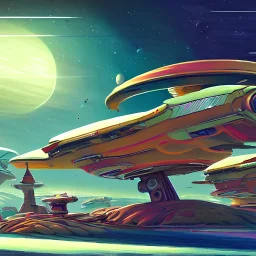 s class starship no man's sky colorful, fantasy, intricate, highly detailed, digital painting, hq, trending on artstation, illustration, style of stanley artgerm and greg rutkowski and dan mumford