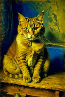 Portrait of a cat by Van Gogh