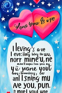 Painting of feelings, I love you more than all the stars in the sky, loving you is a warm happy place that makes me strong enough to survive the storms in life, you make me want to be present, you deserve all of the happiness that life can offer, I love you