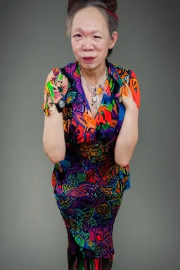 Portrait lady, full body shot, full-color long shot ColorfulBlack