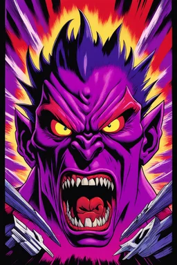 super head fuked title with movie poster title :HEAD FUKED SO MUCH BRO, monster more angry and more 90s style, angry fast, extreme, wild, so so angry, red and purple background with 90s style slashes