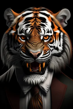 A picture of an almighty tiger in the form of a joker, a professional, high JPEG image