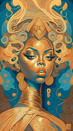 Painting style of erte of Beyoncé
