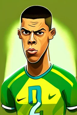 Ronaldo Brazilian football player ,cartoon 2d