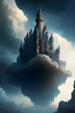 Enormous castle in the sky, ominously looming above