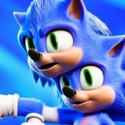 sonic the hedgehog, hiper realistic, render, 4k, unreal engine, photo realistic, closeup , high detail, volumetric lighting, tiny features, intricate detail,