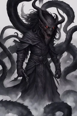 Azazel's true face leers from the dark. No longer cloaked in shadow, but exposed— A being woven of pure malice and spite, With serpents coiled where hair should frame his face. Eyes black as endless voids reflect no soul, Only an endless hunger to defile, destroy. His claws are jagged shards of obsidian. The very air contorts around his form, Reality rejecting such wickedness—