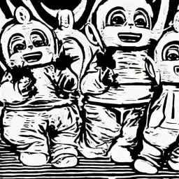 The Teletubbies Massacre, woodcut