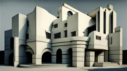 Edificio inspirado en grecia con el estilo de Le Corbusier