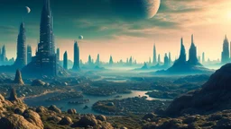 alien landscape and city