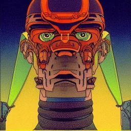 portrait of a techno samurai by Moebius