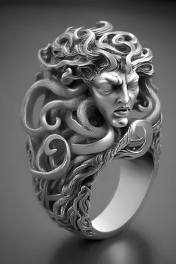 Medusa silver jewellry ring design